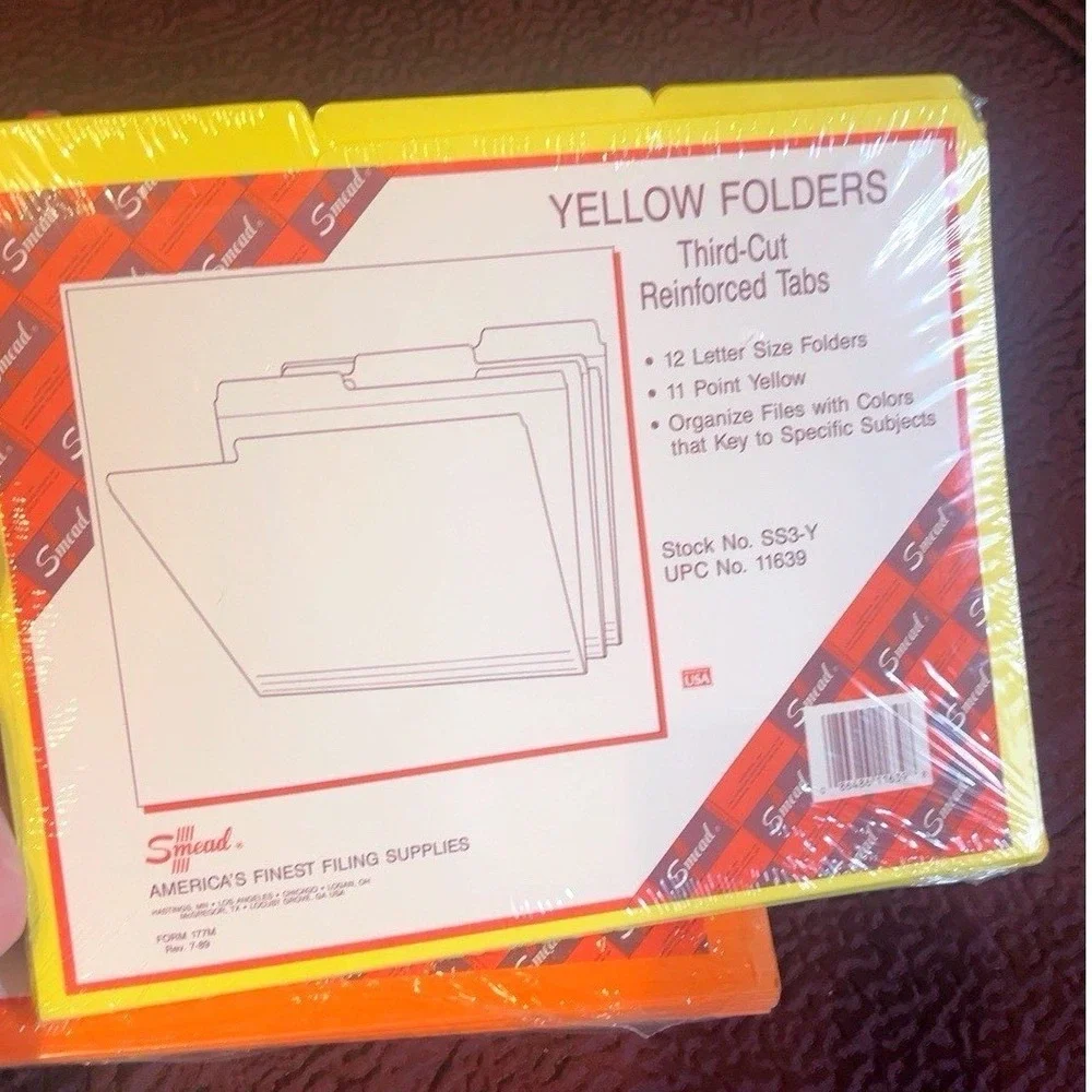 New Old Stock Lot of 6 Packages 72 Smead Total File Folders W/ Tabs USA 3rd Cut